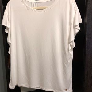 NWT DONNA KARAN white t shirt